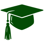 green icon of graduation cap